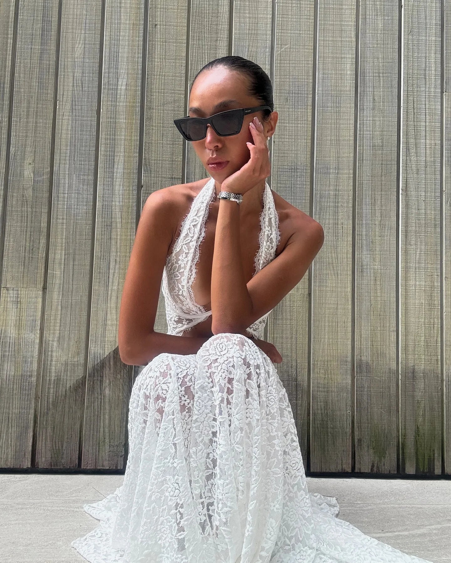 Lace Hollow-out Halter