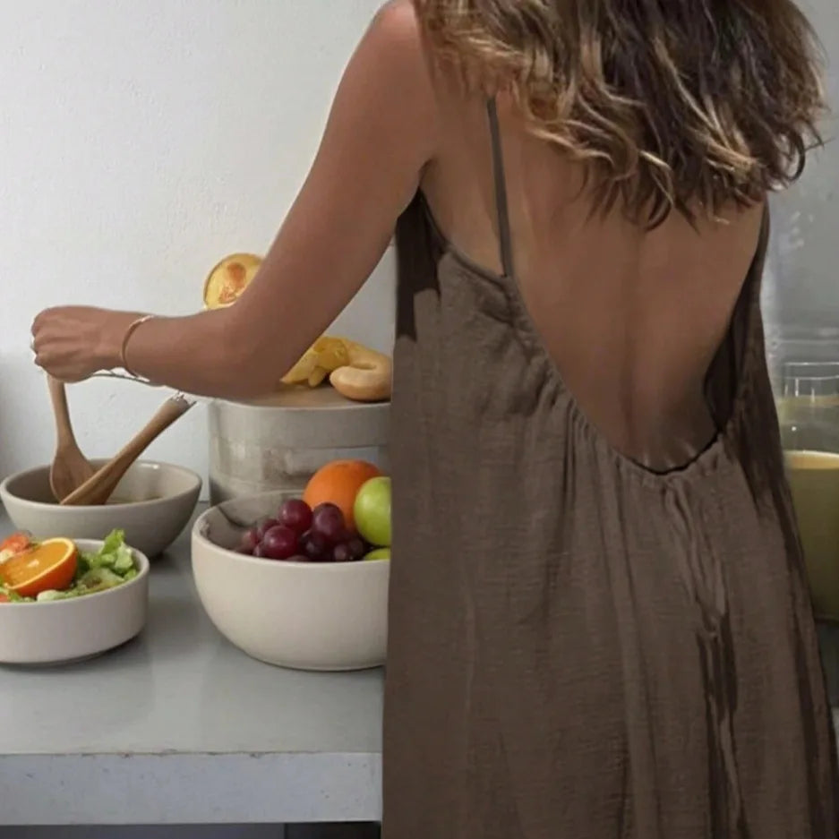 Backless comfy dress for summer