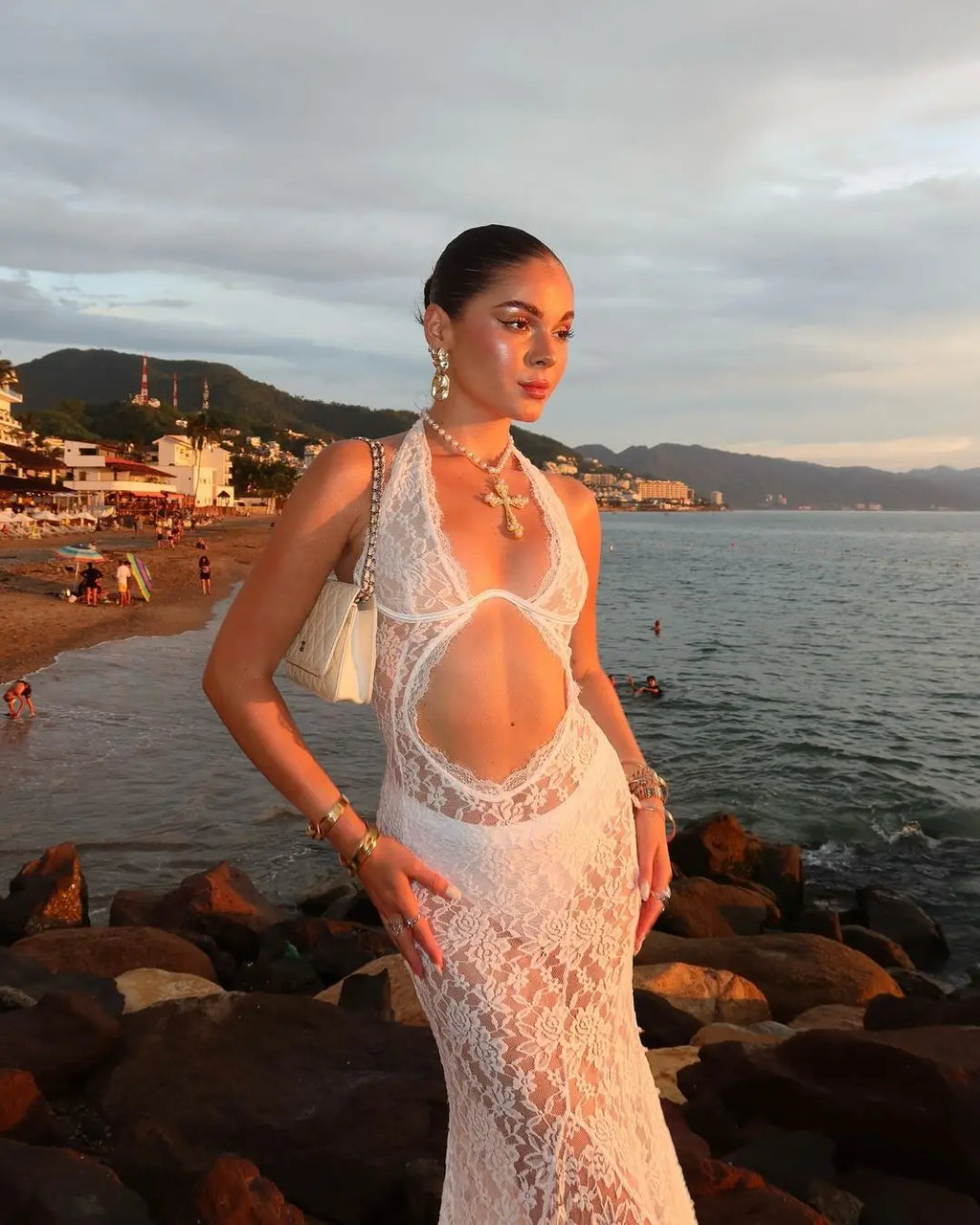 Lace Hollow-out Halter