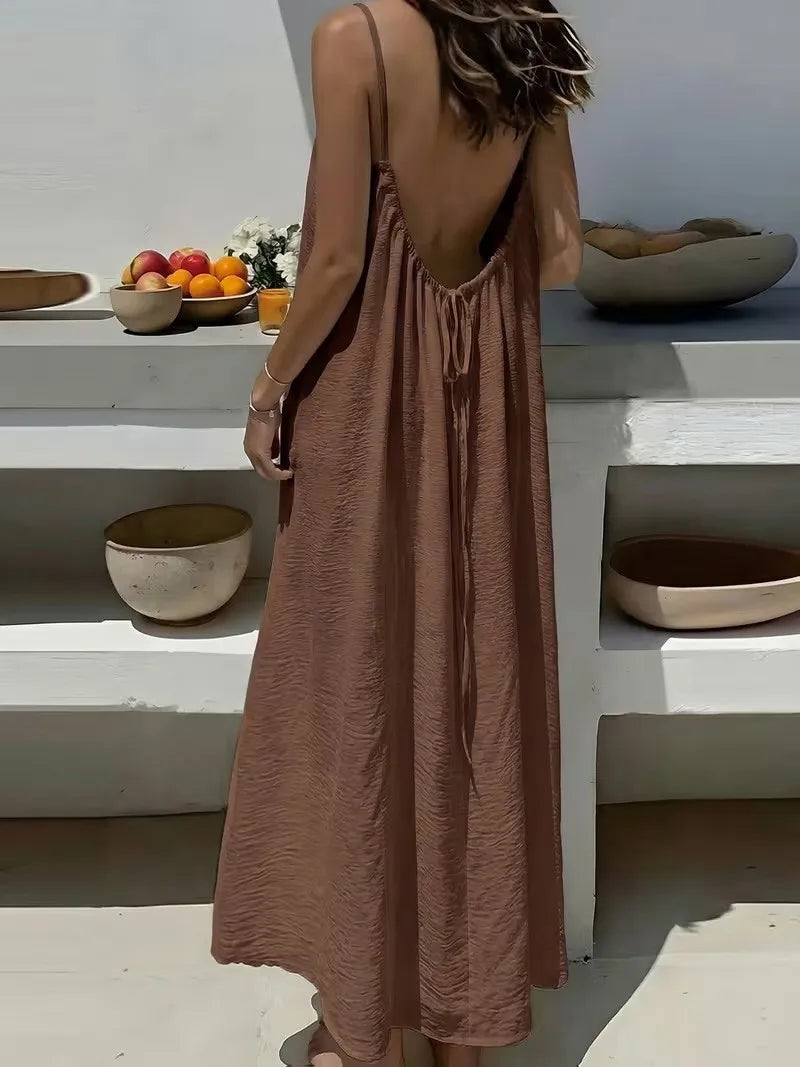 Backless comfy dress for summer