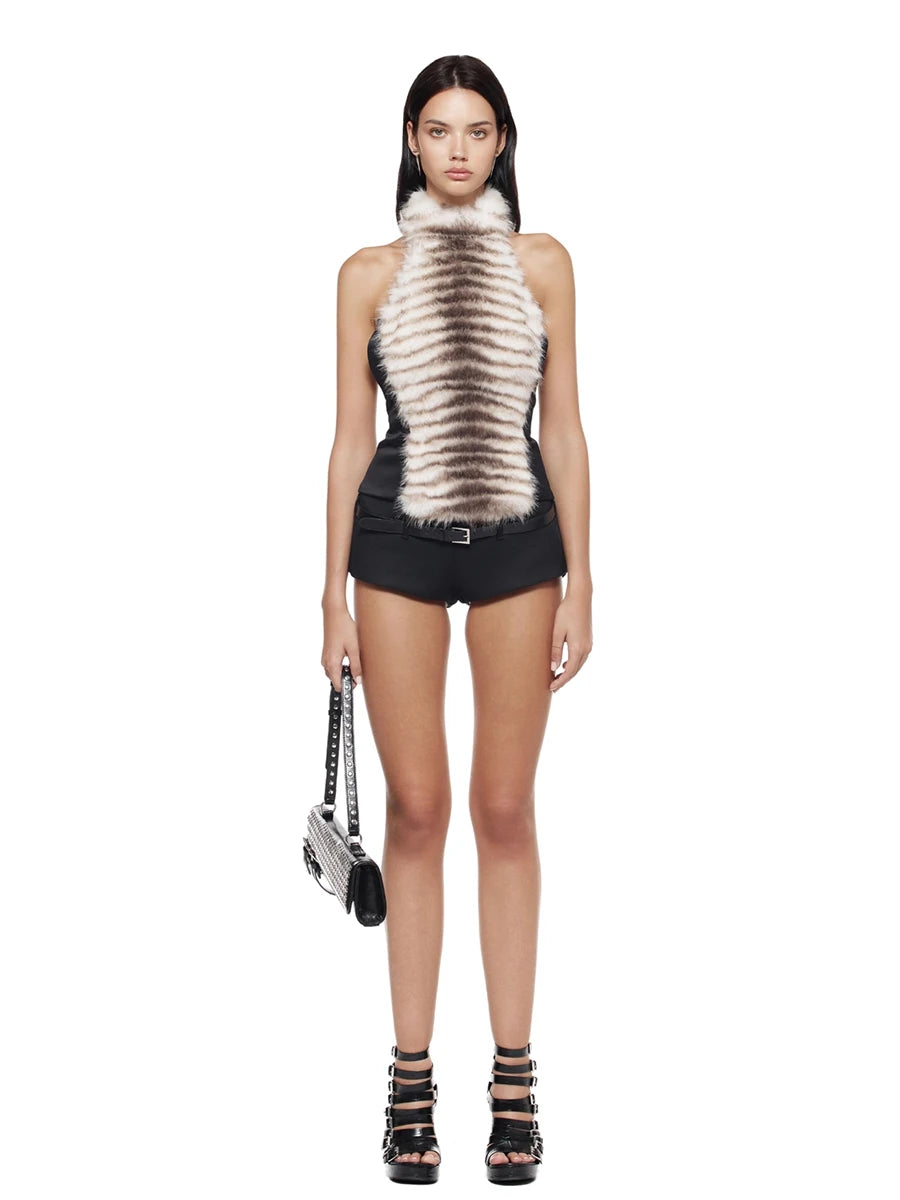 Zebra Fur Top